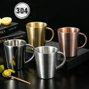 GobekUsa Double-Layer Stainless Steel Thermal Mug with Handle for Coffee and Beer