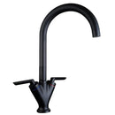GobekUsa Double Handle Kitchen Sink Mixer Tap, Round Swivel Faucet