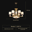 GobekUsa All Copper Jade Chandelier, Modern Chinese Style for Living Room, Bedroom, Dining Room.