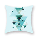 GobekUsa Geometric Leaf Flower Pillowcase Teal Blue Sofa Car Home Decor Throw Cover