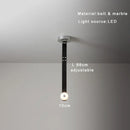 GobekUsa Black Leather Marble Chandeliers | Adjustable Dining Room Lamps | Easy Installation Home Decor