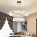 GobekUsa Crystal Flower Chandelier: Modern Nordic Luxury LED Ceiling Lamp for Living Room