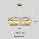GobekUsa Gold Metal Crystal Pendant Light - Dimmable LED Hanging Lamp