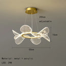 GobekUsa Gold Ring LED Pendant Light with Adjustable Dimming and Clear Acrylic Design