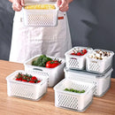 GobekUsa Fridge Storage Containers with Drain Basket for Kitchen Organization