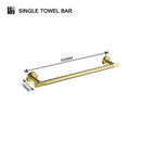 GobekUsa Brushed Gold Brass Bathroom Accessories Set: Hand Towel Bar, Toilet Paper Holder, Robe Hook