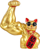 GobekUsa Large Muscle Arm Fortune Cat Resin Sculpture Home Decor Statue