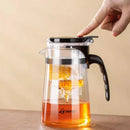 GobekUsa Glass Teapot with One-button Filtration for High-temperature Tea Brewing