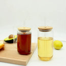 GobekUsa Glass Cup Set with Bamboo Lid: Bubble Tea, Coffee, Wine, Milk Tea Mug.