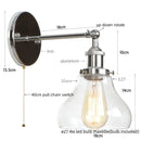 GobekUsa Gold LED Wall Sconces Iron Loft Retro Home Bedroom Lamp