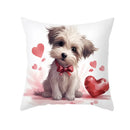 GobekUsa Cute Pet Dog Print Cushion Cover - Valentine's Day Home Decor Pillowcase
