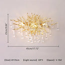 GobekUsa Crystal Teardrop Gold Ceiling Chandelier for Elegant Living Room Bedroom Dining Kitchen
