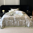 GobekUsa Jungle Print Flowers Bedding Set: Silky Soft Duvet Cover, Sheet Set, Pillowcase