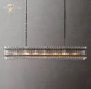 GobekUsa LED San Marco Glass Chandelier: Modern Rectangular Lighting for Dining, Kitchen, Living Room