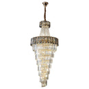 GobekUsa Elegant Crystal Chandelier for Duplex Spiral Staircase and Living Room