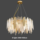 GobekUsa Gold Metal Chain LED Pendant Lights for Modern Luxury Living Room