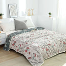 GobekUsa 100% Cotton Gauze Summer Blanket - Soft Floral Throws for Sofa and Bed