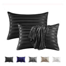 GobekUsa Luxe Jacquard Stripes Pillow Cover Set - Queen & King Size Home Pillowcases