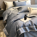GobekUsa Jacquard Satin & Egyptian Cotton Patchwork Bedding Set - 4pcs
