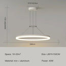GobekUsa Black Ring LED Pendant Chandelier for Living Room, Bedroom, Kitchen - Modern Minimalist Lighting