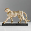 GobekUsa Golden Leopard Resin Figurines for Interior Decor