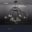 GobekUsa Black Brass Retro Crystal Copper LED Ceiling Pendant for Home Lighting