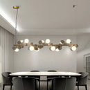 GobekUsa Gold Metal G9 LED Pendant Chandelier with Acrylic Flower Decor
