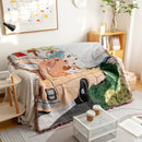 GobekUsa Knitted Tapestry Sofa Blanket - Light Luxury Decorative Blanket for Living Room, Nap Bedspread, Picnic, Camping Mat