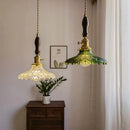 GobekUsa Japanese Style Green Glass LED Pendant Chandelier for Home Decor