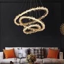 GobekUsa Golden Crystal LED Round Chandelier for Luxury Indoor Lighting