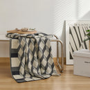 GobekUsa 3D Cube Cotton Knitted Plaid Blanket - Soft and Cozy Nordic Bedspread