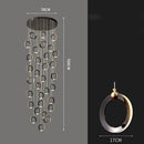 GobekUsa Crystal Chandelier Stair Pendant, Modern Living Room Lighting, Interior Home Decoration