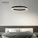 GobekUsa Crystal Rings LED Chandelier Black&White Frame