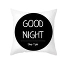 GobekUsa Black Geometry Letters Print Cushion Cover for Home Decor & Office