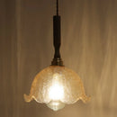 GobekUsa Amber Glass LED Pendant Lamp with Walnut Wood Accent - Modern Nordic Hanging Light