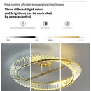 GobekUsa Gold Ring Crystal LED Ceiling Chandelier for Bedroom Living Room Hallway