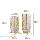 GobekUsa Gold Frame Glass Vase with Rattan Branches for Home Decor & Flower Arrangement