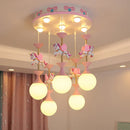 GobekUsa Kids' LED Chandelier for Girls' Bedroom - Modern Ceiling Pendant Light