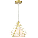 GobekUsa Industrial Iron Cage Pyramid Pendant Lamp for Kitchen Bedroom Living Room