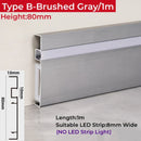 GobekUsa LED Skirting Aluminum Profiles: Brushed Gold/Black, Conner Baseboard, Diffuser, Stair, Floor, Wall Decor