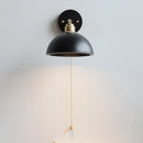 GobekUsa LED Wall Light Fixture Modern Black Wood Copper Sconce
