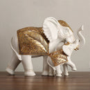 GobekUsa Elephant Sculpture Figurine for Shelf, Desk, Home Decor - Resin Statue Housewarming Gift
