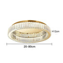 GobekUsa Crystal Circle Ceiling Chandelier LED Indoor Lighting for Living Room Bedroom Study