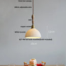 GobekUsa LED Pendant Light Ash Wood White Ceramic Japanese Style Hanging Lamp