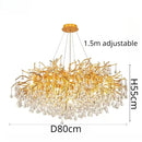 GobekUsa Golden Chandelier Modern Luxury LED Glossy Ceiling Lamp