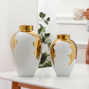 GobekUsa Gold & White Ceramic Vase for Stylish Home Décor and Flower Display