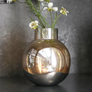 GobekUsa Amber Glass Vase Desk Decoration Round Floral Room Decor