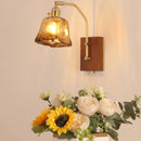 GobekUsa LED Glass & Wood Wall Lamp with Pull Chain Switch for Living Room Bedroom Mirror