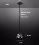 GobekUsa Black Brass Retro Crystal Copper LED Ceiling Pendant for Home Lighting