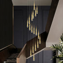 GobekUsa Crystal Luxury Ceiling Chandelier Staircase Pendant Light for Home Decor